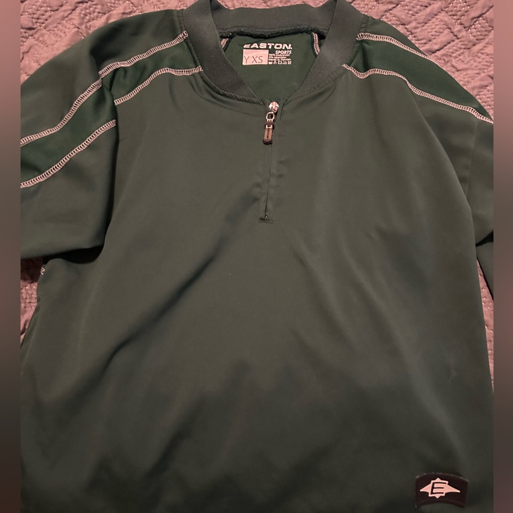 Easton Youth XS Green Quarter zip warmup